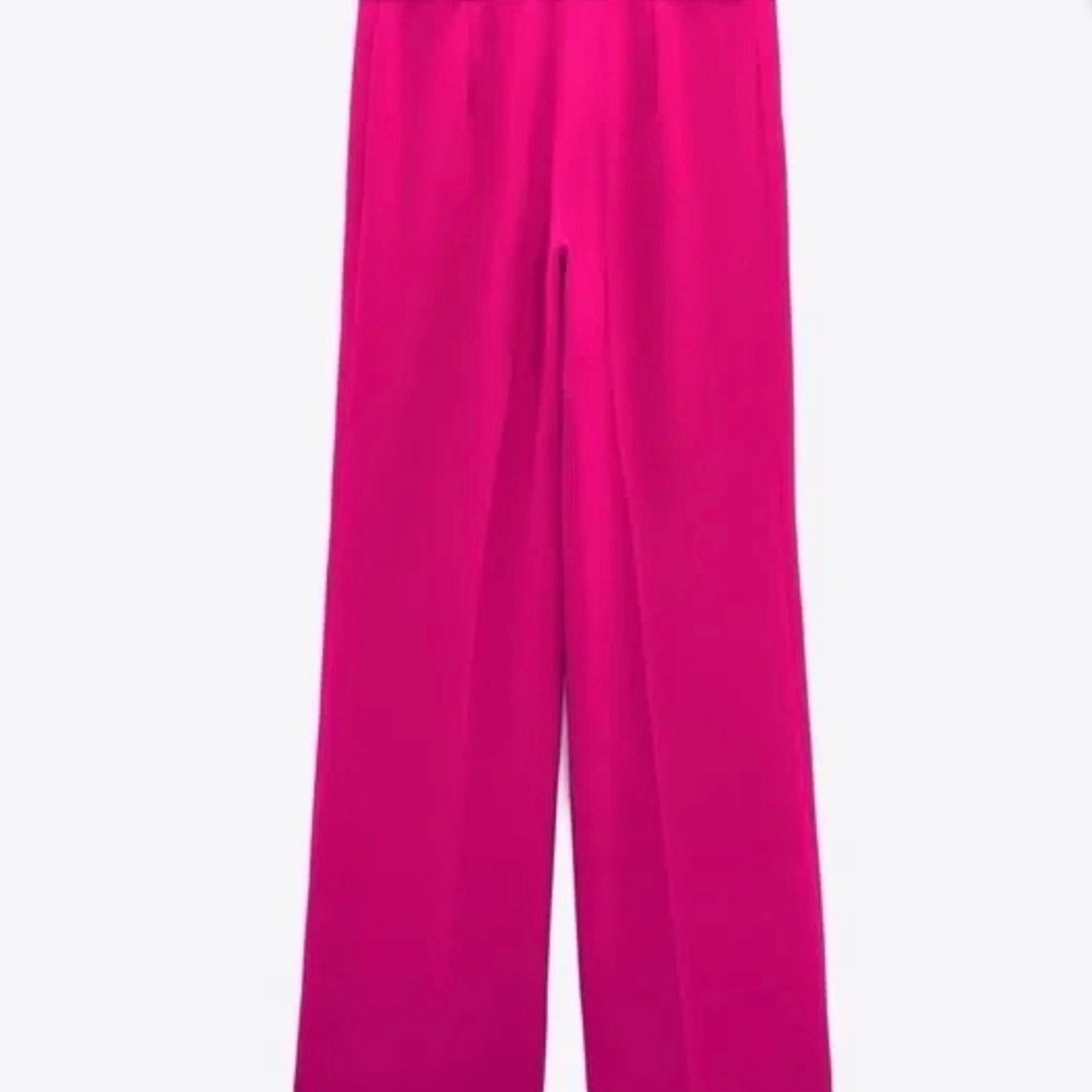 Zara Flowy Pants Neon Fuchsia New
